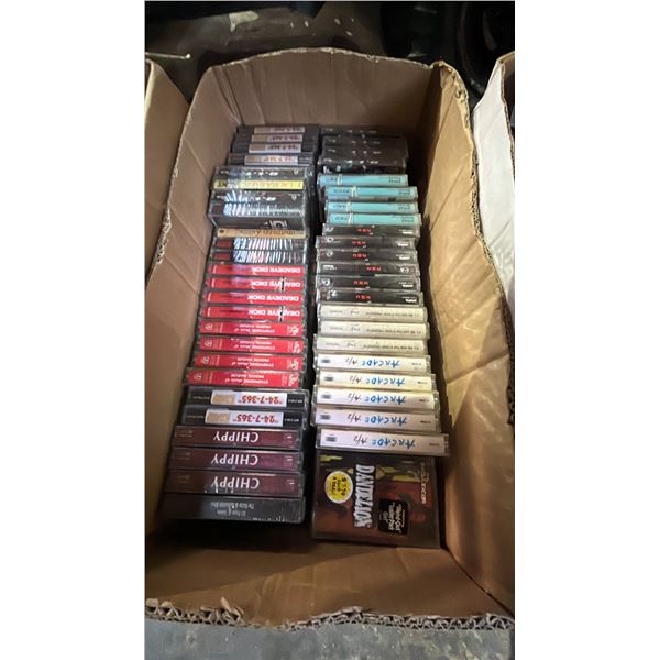 BOX OF ASSORTED CASSETTE TAPES