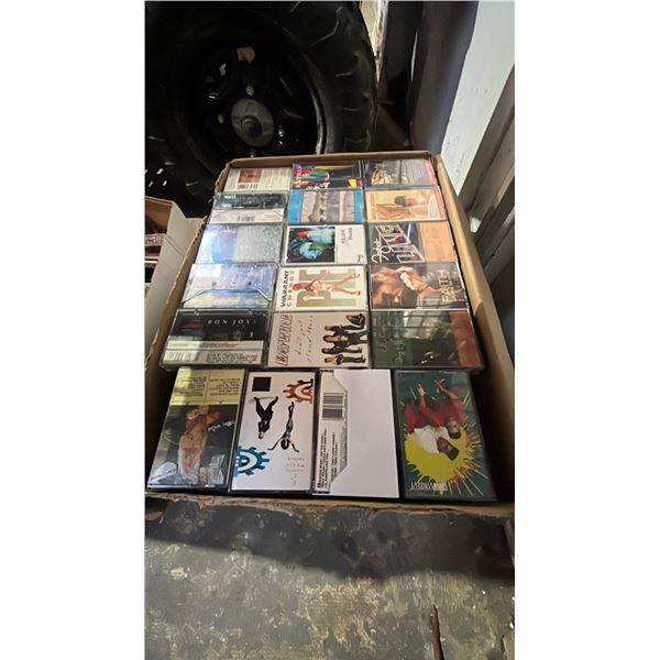 BOX OF ASSORTED CASSETTE TAPES