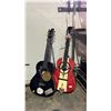Image 2 : SHELF LOT OF ASSORTED CLOCKS AND (2)GUITARS