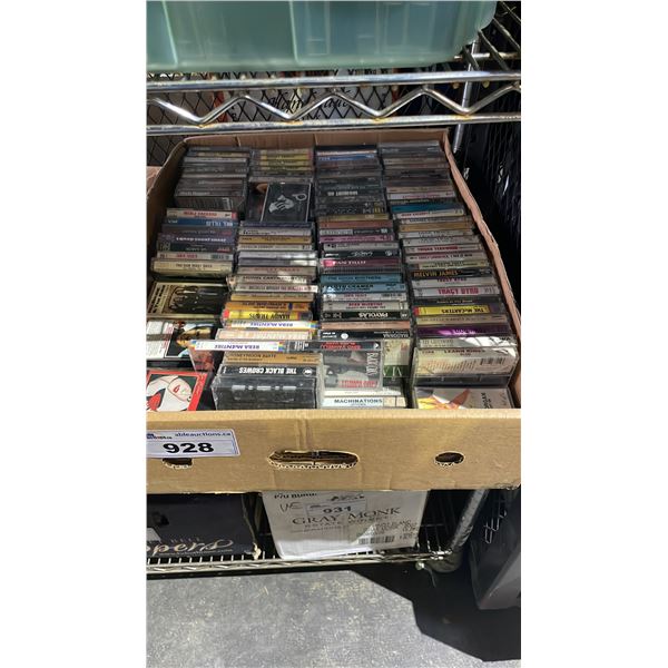 BOX OF ASSORTED CASSETTE TAPES