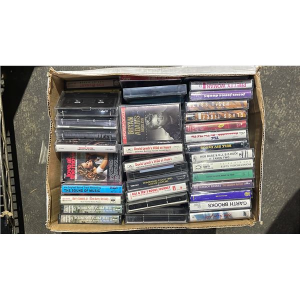 BOX OF ASSORTED CASSETTE TAPES