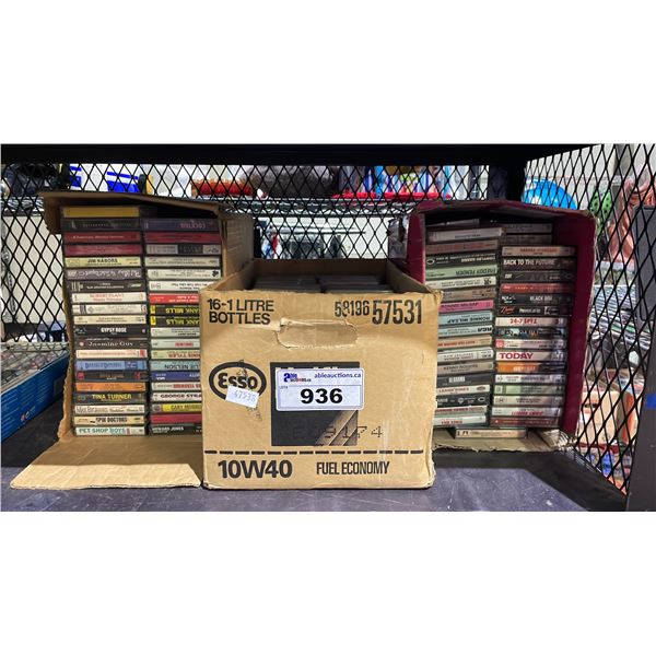 LOT OF (3) ASSORTED BOXES OF CASSETTES TAPES
