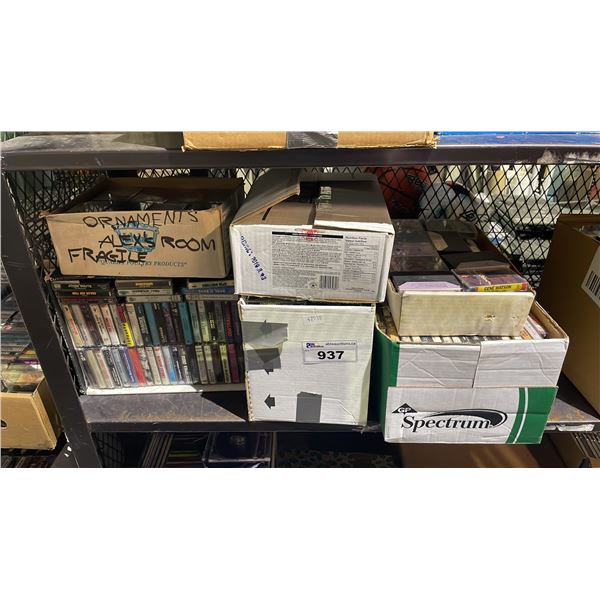 LOT OF ASSORTED BOXES OF CASSETTES TAPES