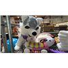 Image 2 : SHELF LOT ASSORTED ITEMS INCLUDING PLUSH TOYS, CERAMIC SCULPTURES, STAR WARS HELMET AND MORE