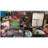 Image 2 : SHELF LOT ASSORTED ITEMS INCLUDING SCULPTURES, CERAMIC VASE, CLOCKS AND MORE