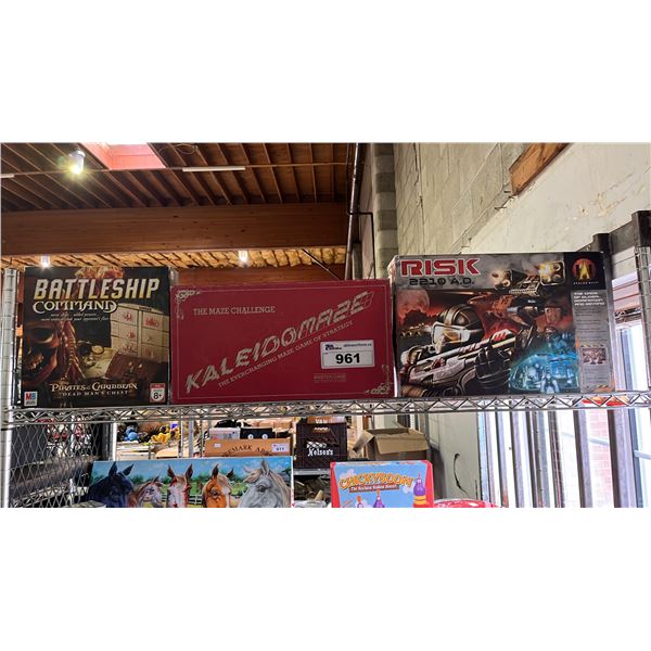 SHELF LOT OF ASSORTED BOARD GAMES