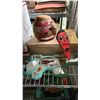 Image 4 : SHELF LOT ASSORTED ITEMS INCLUDING WOODEN CARVINGS, TWISTER AERATOR, STATIONARY ITEMS AND MORE