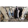 Image 1 : LOT OF 2 CLOTHING RACKS AND ASSORTED CLOTHINGS INCLUDINGS NORTH FACE JACKET, CARGOS AND MORE