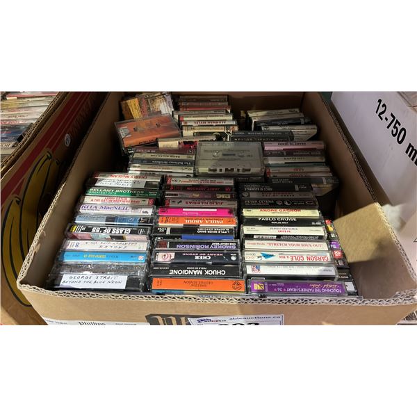 BOX OF ASSORTED CASSETTE TAPES