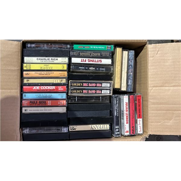 BOX OF ASSORTED CASSETTE TAPES