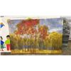 Image 2 : A FABRIC ART AND TWO CANVAS WALL ART