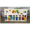 Image 3 : A FABRIC ART AND TWO CANVAS WALL ART