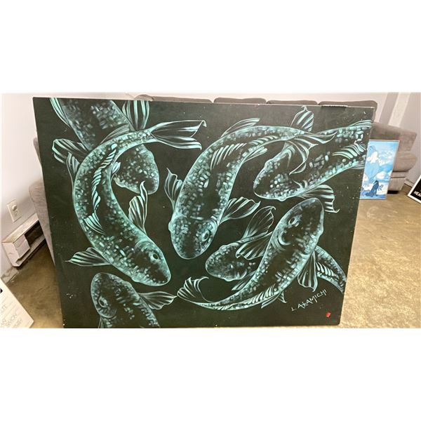 "KOI SHADOWS" 52"X 40" FISH PRINT - #2/50