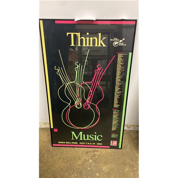 FRAMED 1988 " THE WINNIPEG FOLK FESTIVAL" POSTER
