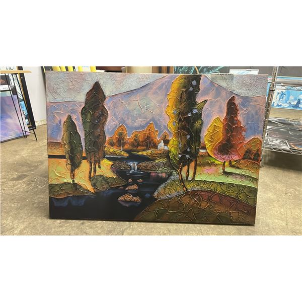 ORIGINAL TEXTURED PAINT ON CANVAS 39.5" X 28"