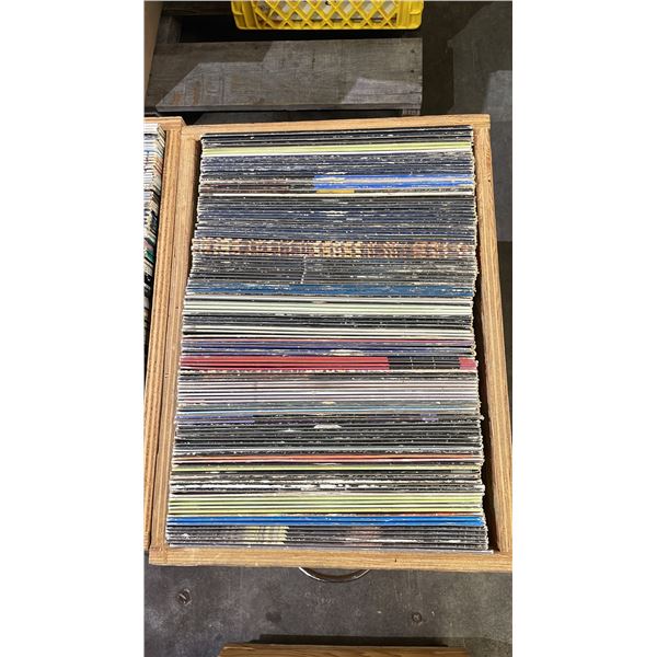ROLLING BOX OF ASSORTED VINYL RECORDS