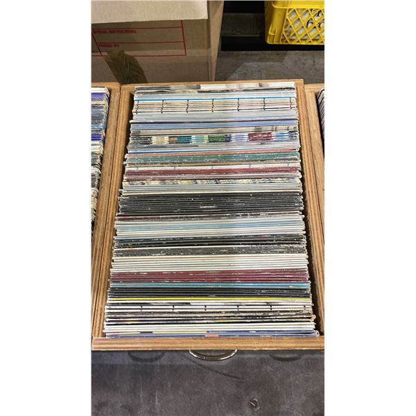 ROLLING BOX OF ASSORTED VINYL RECORDS