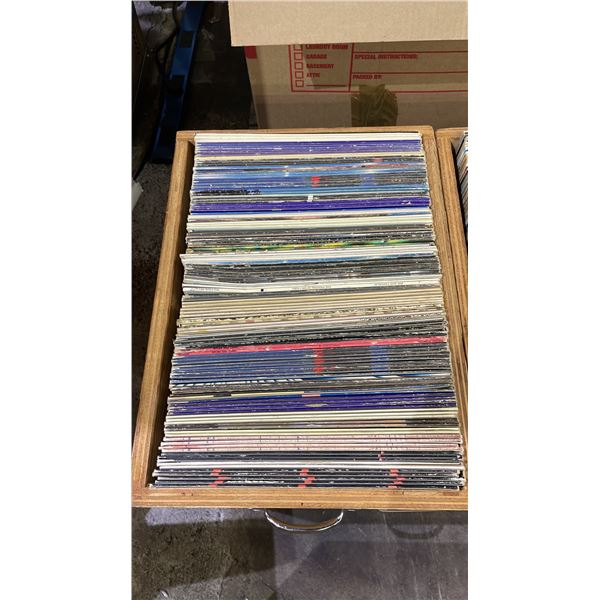 ROLLING BOX OF ASSORTED VINYL RECORDS