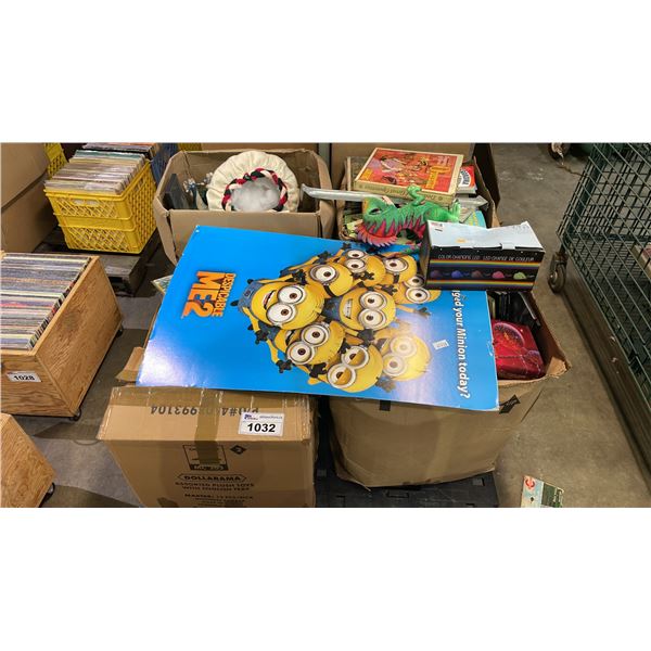 PALLET OF ASSORTED ITEMS INCLUDING BOOKS, POSTER, VHS AND MORE