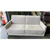 Image 1 : CREAM FABRIC UPHOLSTERED LOVE SEAT/SOFA BED - *NEEDS A LIGHT CLEANING*