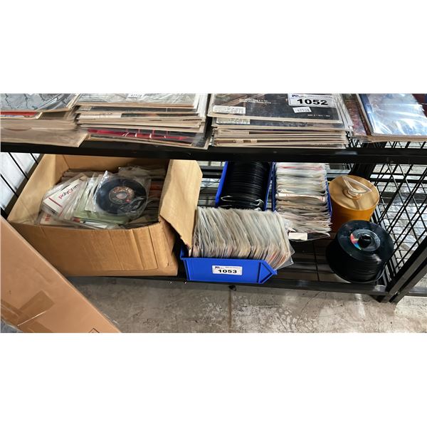 SHELF OF ASSORTED 45 VINYL RECORDS