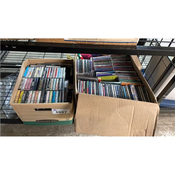 BOX OF ASSORTED CASSETTE TAPES AND CD'S