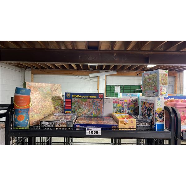 SHELF OF ASSORTED BOARD GAMES