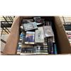 Image 2 : SHELF OF ASSORTED CASSETTE TAPES, CD'S AND A BOX OF EMPTY CASSETTE TAPES, CD CASES