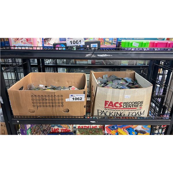 (2) BOXES OF NOVELTY BUTTONS AND LAPEL PINS