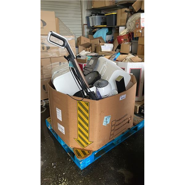 PALLET OF ASSORTED VACUUMS, FANS AND MORE -*WORKING CONDITION UNKNOWN/ MAYBE MISSING PARTS AND OR