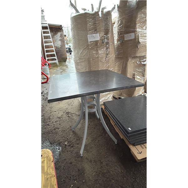 *NEW* RATANA SEATTLE BAR HEIGHT TABLE 36" X 36" WITH ALUMINUM BASE & GREY TOP (NO HARDWARE)