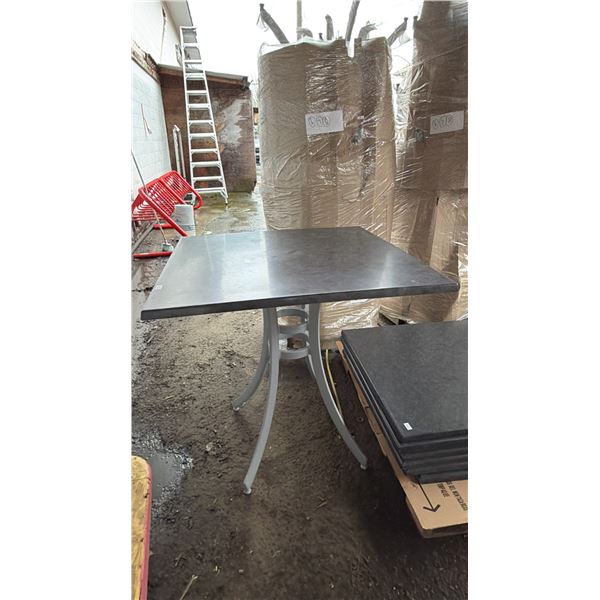 *NEW* RATANA SEATTLE BAR HEIGHT TABLE 36" X 36" WITH ALUMINUM BASE & GREY TOP (NO HARDWARE)