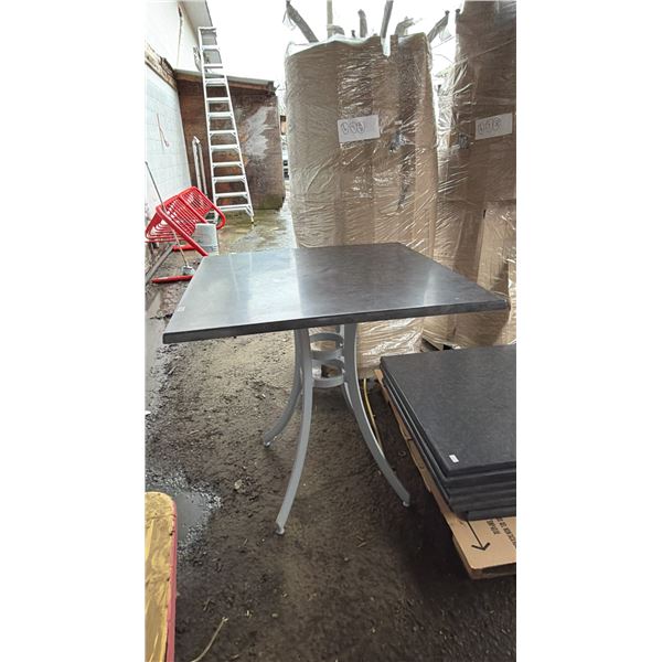 *NEW* RATANA SEATTLE BAR HEIGHT TABLE 36" X 36" WITH ALUMINUM BASE & GREY TOP (NO HARDWARE)