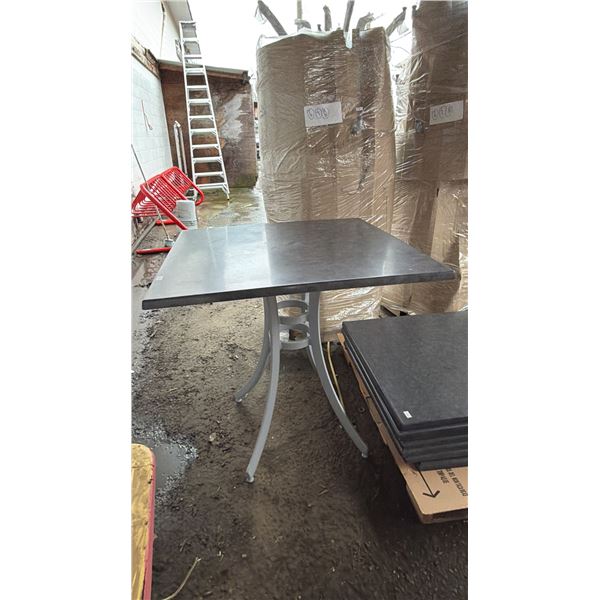 *NEW* RATANA SEATTLE BAR HEIGHT TABLE 36" X 36" WITH ALUMINUM BASE & GREY TOP (NO HARDWARE)