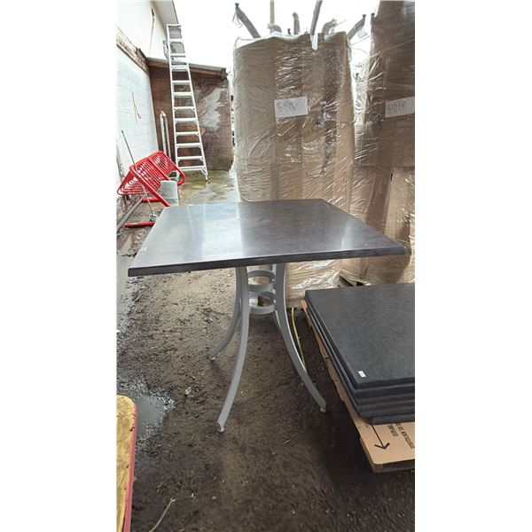 *NEW* RATANA SEATTLE BAR HEIGHT TABLE 36" X 36" WITH ALUMINUM BASE & GREY TOP (NO HARDWARE)