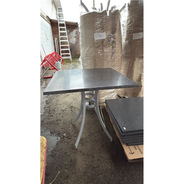 *NEW* RATANA SEATTLE BAR HEIGHT TABLE 36" X 36" WITH ALUMINUM BASE & GREY TOP (NO HARDWARE)
