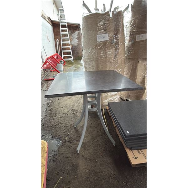 *NEW* RATANA SEATTLE BAR HEIGHT TABLE 36" X 36" WITH ALUMINUM BASE & GREY TOP (NO HARDWARE)