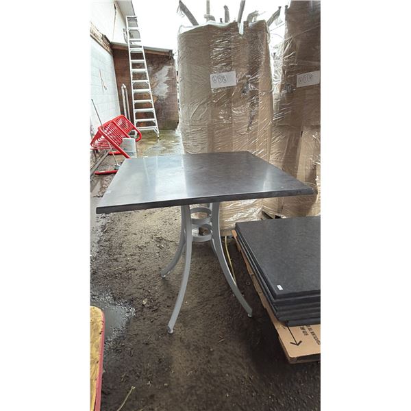 *NEW* RATANA SEATTLE BAR HEIGHT TABLE 36" X 36" WITH ALUMINUM BASE & GREY TOP (NO HARDWARE)