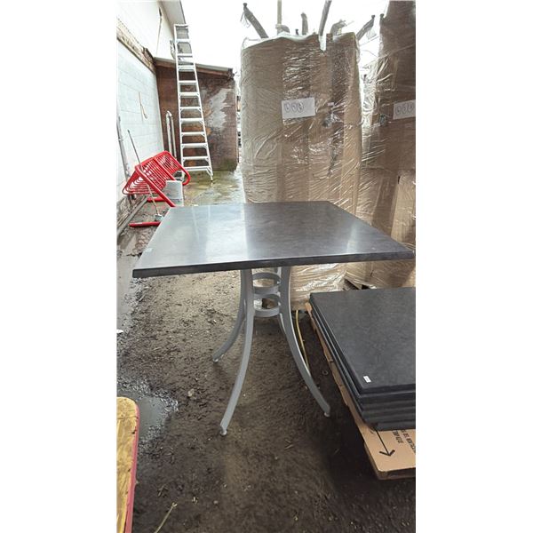 *NEW* RATANA SEATTLE BAR HEIGHT TABLE 36" X 36" WITH ALUMINUM BASE & GREY TOP (NO HARDWARE)
