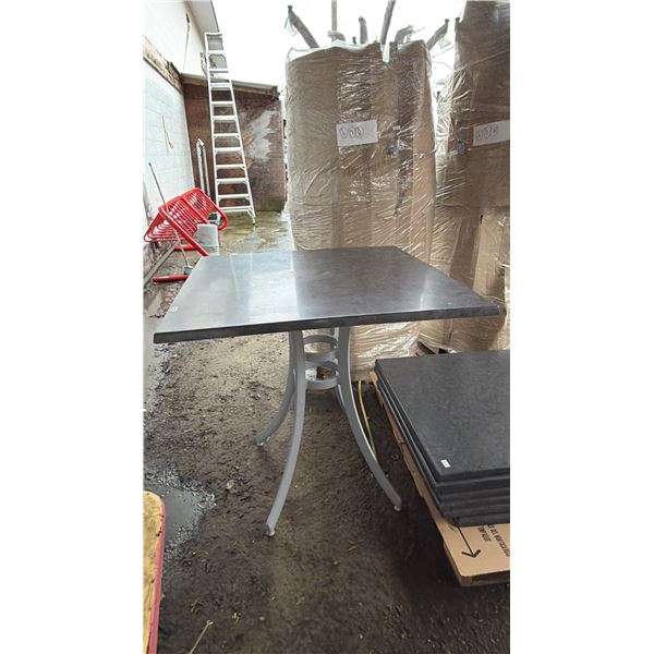 *NEW* RATANA SEATTLE BAR HEIGHT TABLE 36" X 36" WITH ALUMINUM BASE & DARK GREY TOP (NO HARDWARE)