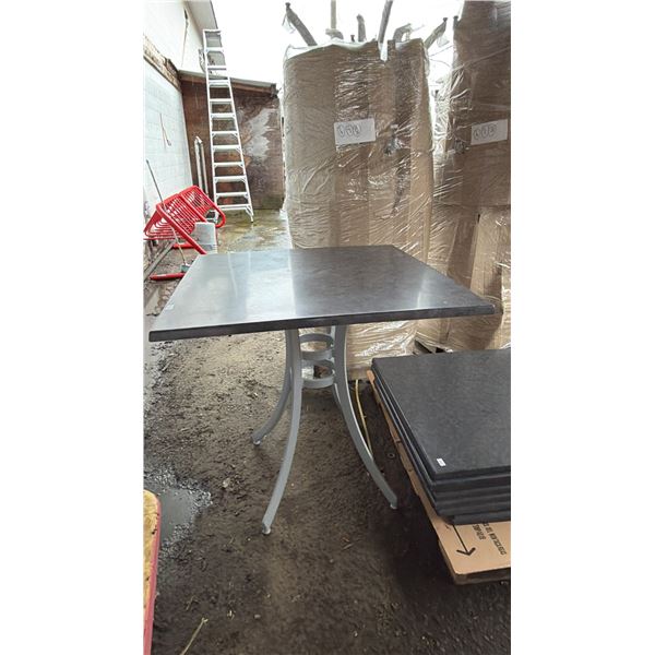*NEW* RATANA SEATTLE BAR HEIGHT TABLE 36" X 36" WITH ALUMINUM BASE & DARK GREY TOP (NO HARDWARE)