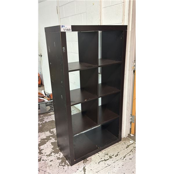 WOOD 8 CUBBY STORAGE SHELF 59"T X 31"W X 15.5"