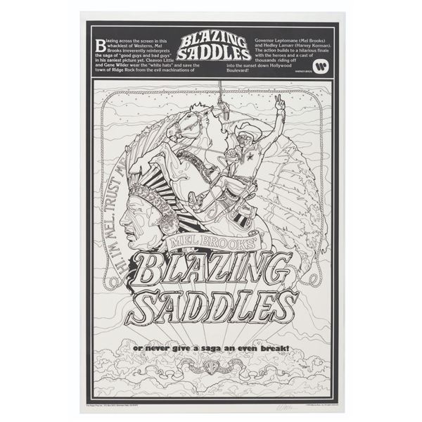 A "Blazing Saddles" Laminated Coloring Poster.