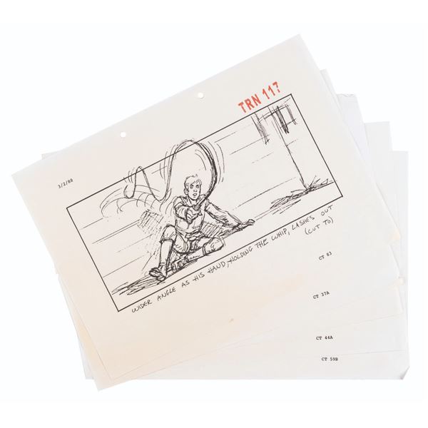 A Set of "Indiana Jones and the Last Crusade" Production-Used Storyboard Copies.
