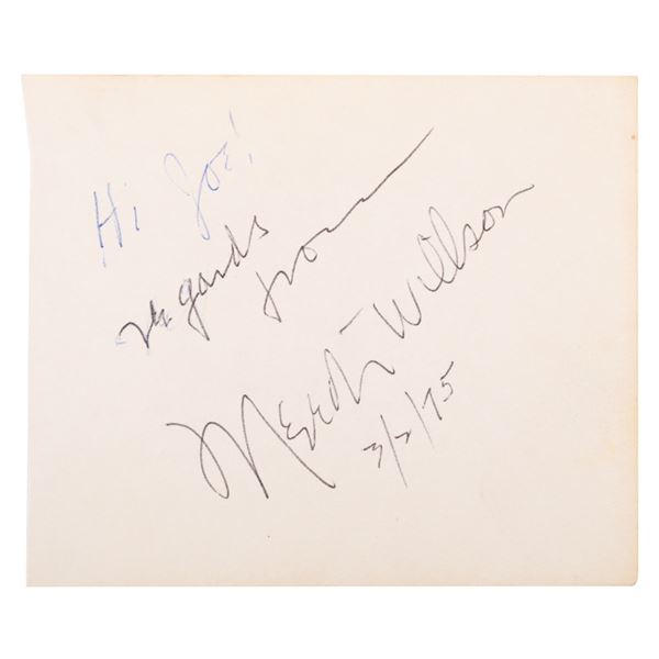A "The Music Man" Meredith Willson Autograph.