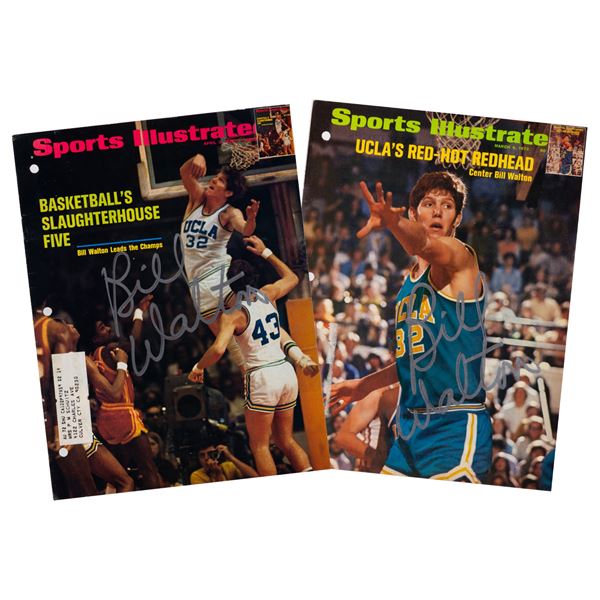 A Pair of Bill Walton Signed Sports Illustrated Covers.