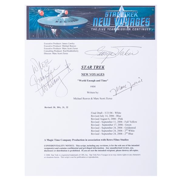 A Takei/Lee-Whitney Signed "Star Trek: New Voyages" Script Cover.