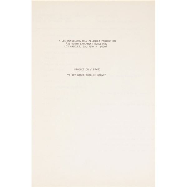 "A Boy Named Charlie Brown" Screenplay.