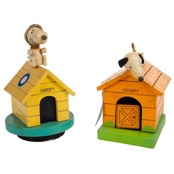 A Pair of Snoopy Music Boxes by Schmid.