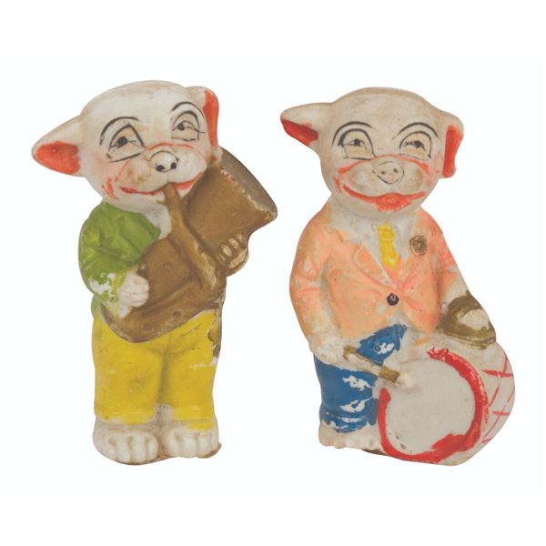 A Pair of Bonzo the Dog Bisque Figurines.